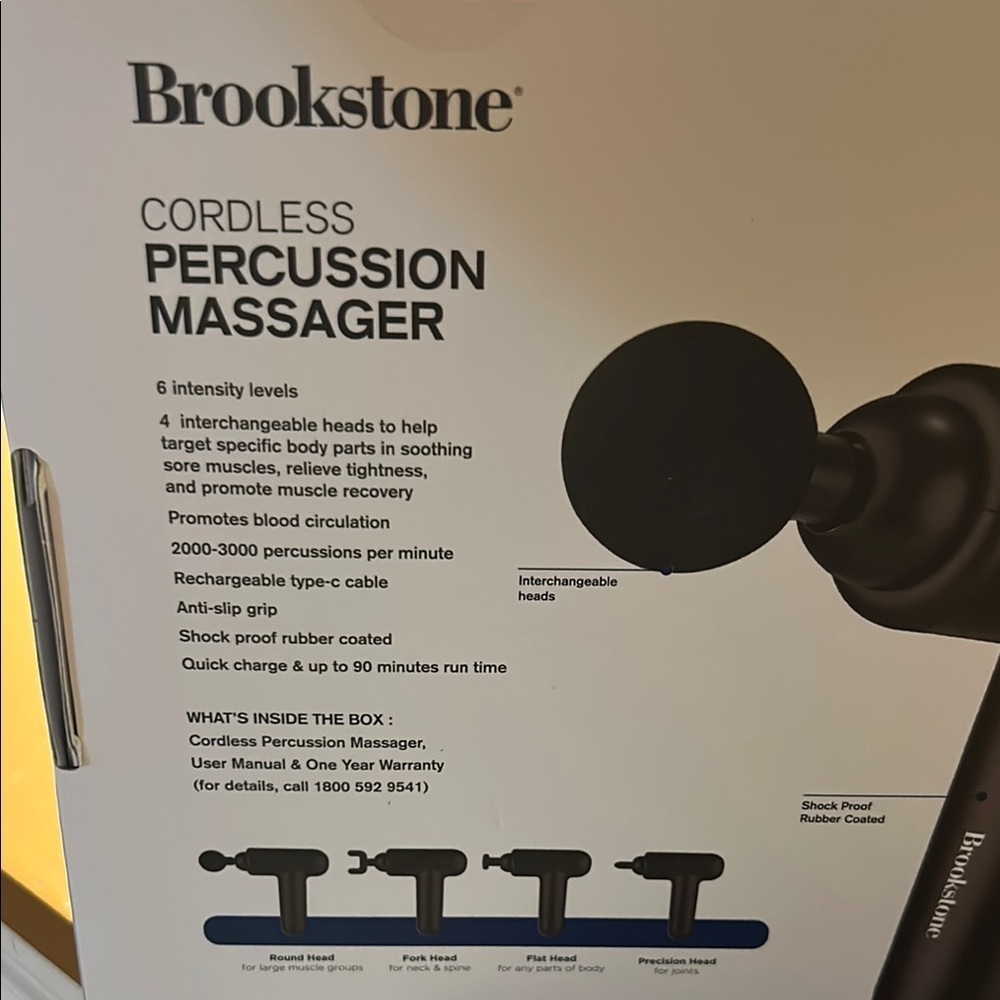 Brookstone Cordless Percussion Massager - Picture 4 of 7